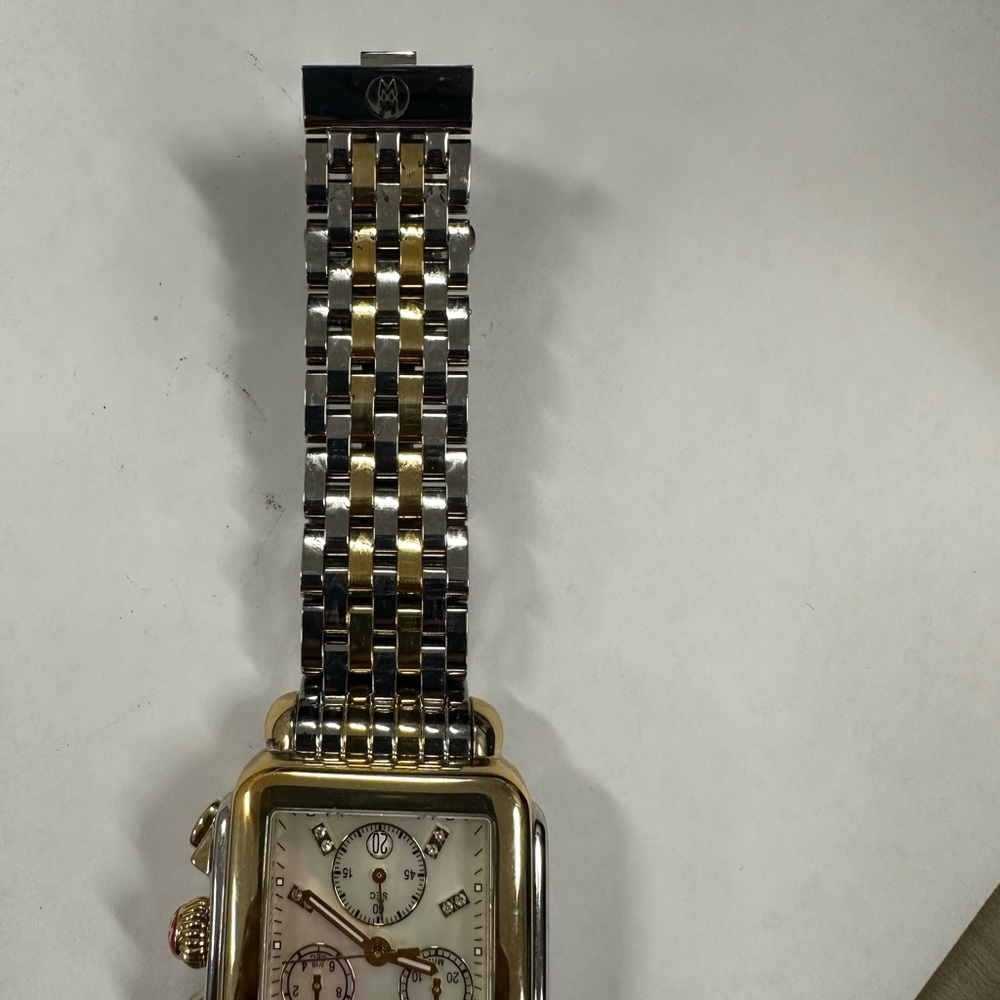 Michele Deco 18 two-tone diamond detail watch - Picture 3 of 8